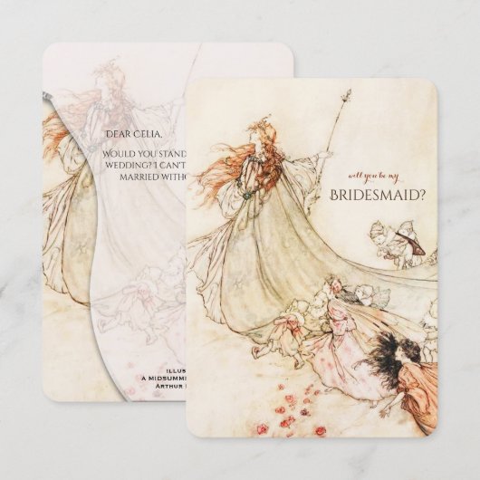 Midzomernacht droom Word jij mijn bruidsmeisje? Kaart (Voorkant / Achterkant)