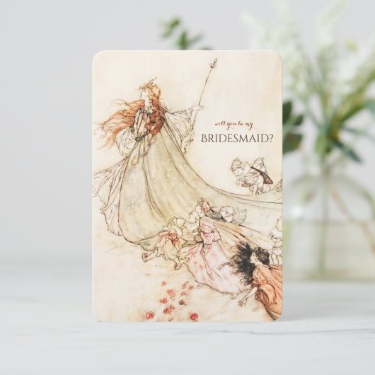 Midzomernacht droom Word jij mijn bruidsmeisje? Kaart (Staand voorkant)