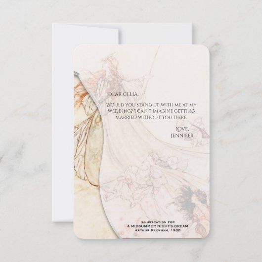Midzomernacht droom Word jij mijn bruidsmeisje? Kaart (Achterkant)