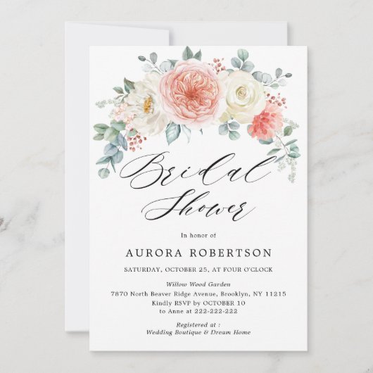 Midzomerperzikpoeder Roze Vrijgezellenfeest Kaart (Voorkant)