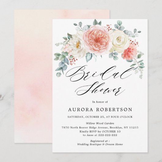 Midzomerperzikpoeder Roze Vrijgezellenfeest Kaart (Voorkant / Achterkant)