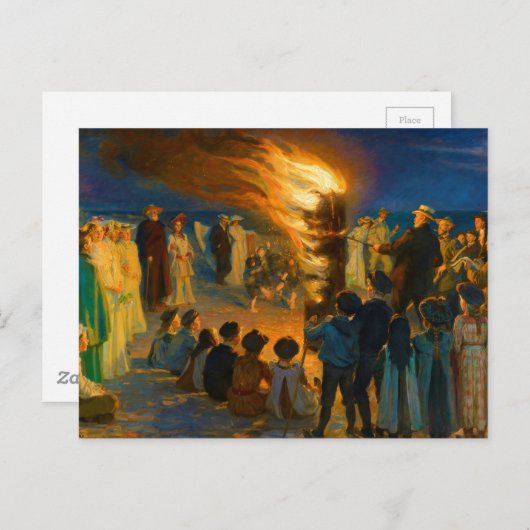 Midzomer's Eve Bonfire on Skagen (1906) Briefkaart (Voorkant / Achterkant)