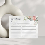 Midzomerse Kaart voor het ontpitten van hout<br><div class="desc">Blush roze en sage green waterverf floral recept card die aansluit bij onze elegante 'MidSummer floral bridal douche'-uitnodigingen.</div>