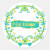 Midzomersymbool zweden diner bord ronde sticker (Voorkant)