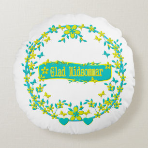 Midzomersymbool zweden rond kussen