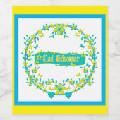 Midzomersymbool zweden wijn etiket (Enkel label)