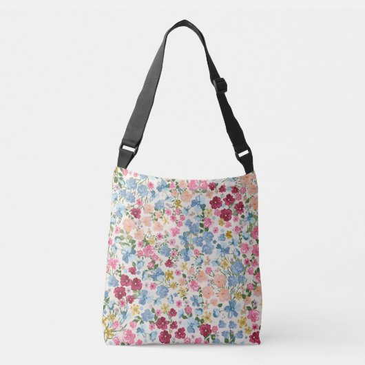 Midzomerweide, bloeiend plant. crossbody tas (Voorkant)