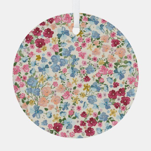 Midzomerweide, bloeiend plant. glas ornament (Achterkant)