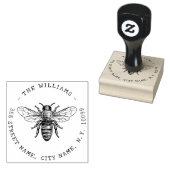 Miel Abeille Familienaam Rubberstempel (Gestempeld)