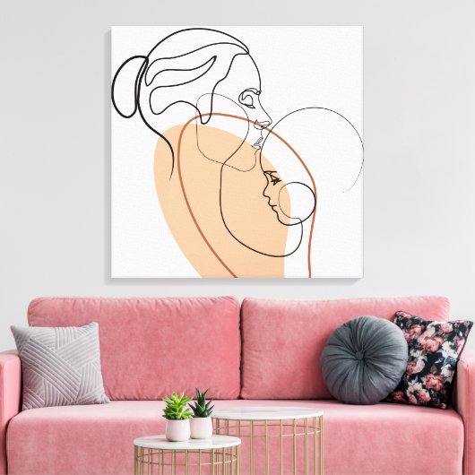 Mier- en baby dovasthechtenziekenhuiswandkunst canvas afdruk (Insitu (Woonkamer))