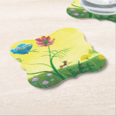 Mier en vlinder op een zomerweide Illustratie Kartonnen Onderzetters (Gekanteld)