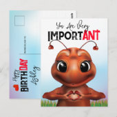 Mier Gebarentaal Verjaardag Briefkaart (Voorkant / Achterkant)