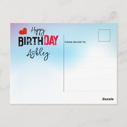 Mier Gebarentaal Verjaardag Briefkaart (Achterkant)