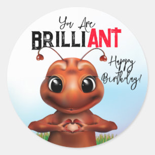 Mier Gebarentaal Verjaardag Ronde Sticker