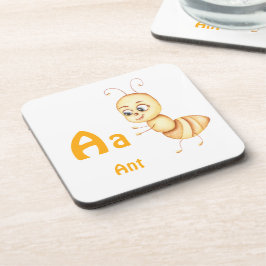 Mier personaliseer ABC: Letter A - Voeg je naam to Bier Onderzetter