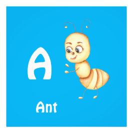 Mier personaliseer ABC: Letter A - Voeg je naam to Foto Afdruk