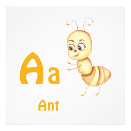 Mier personaliseer ABC: Letter A - Voeg je naam to Foto Afdruk