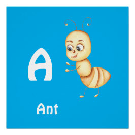 Mier personaliseer ABC: Letter A - Voeg je naam to Perfect Poster