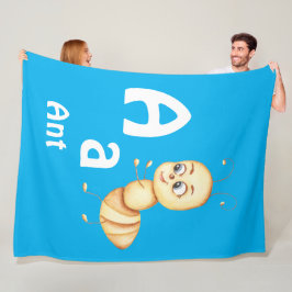 Mier personaliseer ABC: Letter A - Voeg uw naam to Fleece Deken