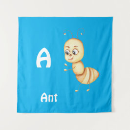 Mier personaliseer ABC: Letter A - Voeg uw naam to Wandkleed