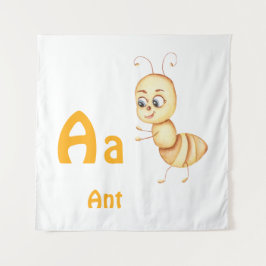 Mier personaliseer ABC: Letter A - Voeg uw naam to Wandkleed