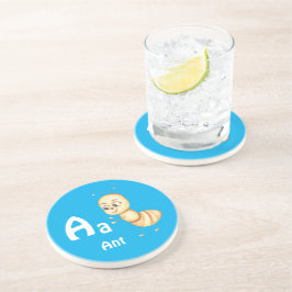 Mier personaliseer ABC: Letter A - Voeg uw naam to Zandsteen Onderzetter