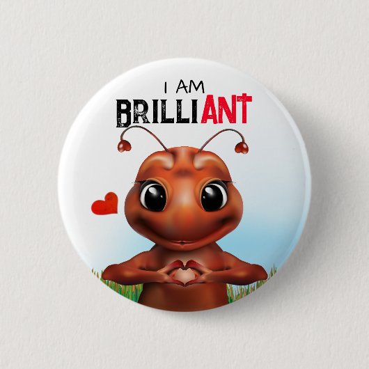 Mier Puns Tekentaal Ronde Button 5,7 Cm (Voorkant)