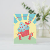Mieren die een cupcake dragen briefkaart (Staand voorkant)