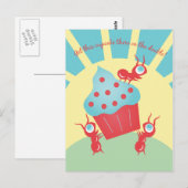 Mieren die een cupcake dragen briefkaart (Voorkant / Achterkant)