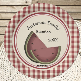 Mieren en Watermeloen Picknick Papieren Bordje