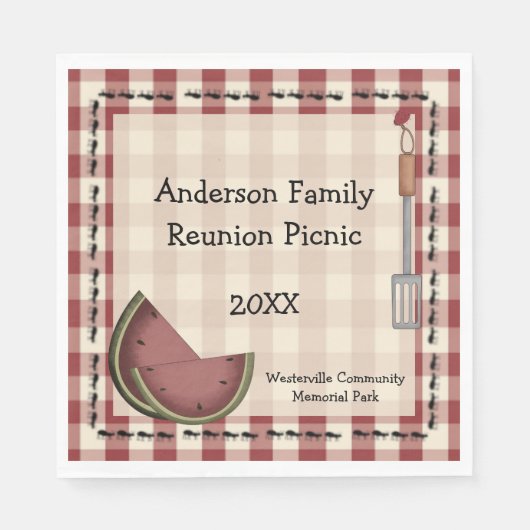 Mieren en Watermeloen Picknick Servet (Voorkant)