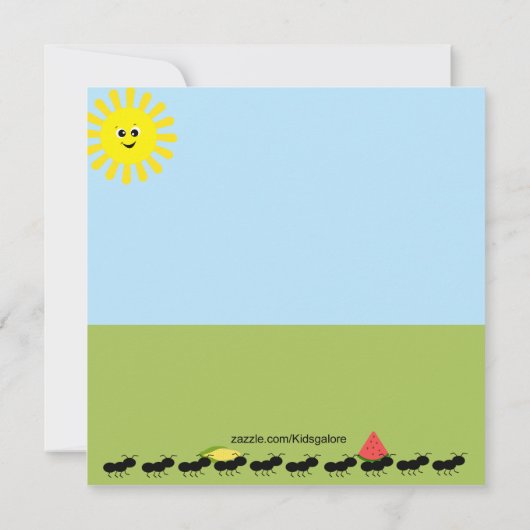 mieren komen langs om op te roepen tot picknick kaart (Achterkant)