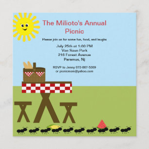 mieren komen langs om op te roepen tot picknick kaart