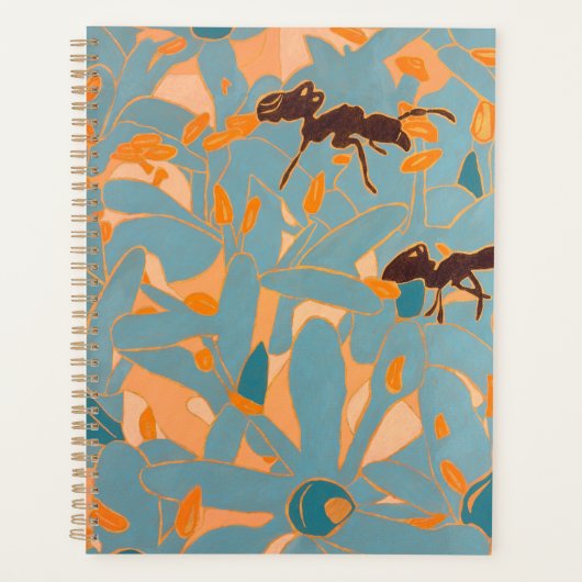 Mieren met blauwe bloemen Australische Flora Planner (Voorkant)