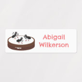 Mieren schaatsen op cookie cartoon gepersonaliseer labels (Design 1)