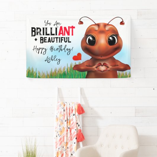 Mierengebarentaal Briljante Kids Verjaardag Spandoek (Insitu)