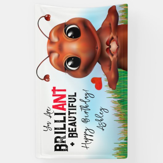 Mierengebarentaal Briljante Kids Verjaardag Spandoek (Verticaal)