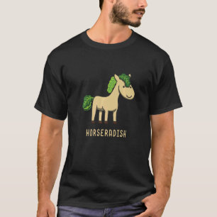 Mierikswortel Paard Dier Boerderij Radijs Groente T-shirt