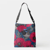 Mierkanen en papavers crossbody tas (Achterkant)