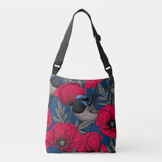 Mierkanen en papavers crossbody tas (Voorkant)