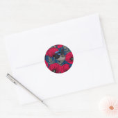 Mierkanen en papavers ronde sticker (Envelop)