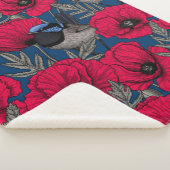 Mierkanen en papavers sherpa deken (3/4)