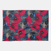 Mierkanen en papavers theedoek (Horizontaal)