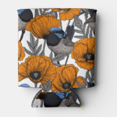 Mierkannen en oranje papaverbloemen 2 blikjeskoeler (Voorkant)