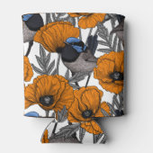 Mierkannen en oranje papaverbloemen 2 blikjeskoeler (Achterkant)