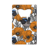 Mierkannen en oranje papaverbloemen 2 creditkaart flessenopener (Achterkant)