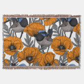 Mierkannen en oranje papaverbloemen 2 deken (Voorkant)