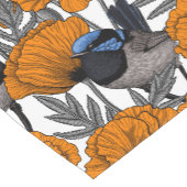 Mierkannen en oranje papaverbloemen 2 korte tafelloper (Hoek)