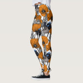 Mierkannen en oranje papaverbloemen 2 leggings (Links)