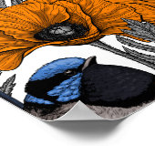 Mierkannen en oranje papaverbloemen 2 poster (Hoek)